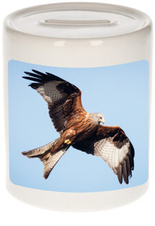 Bellatio Decorations Dieren foto spaarpot rode wouw roofvogel 9 cm - vogels spaarpotten jongens en meisjes Multi