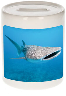 Bellatio Decorations Dieren foto spaarpot walvishaai 9 cm - haaien spaarpotten jongens en meisjes Multi