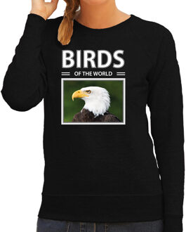 Bellatio Decorations Dieren foto sweater Amerikaanse zeearend - zwart - dames - birds of the world - cadeau trui roofvogel liefhebber 2XL