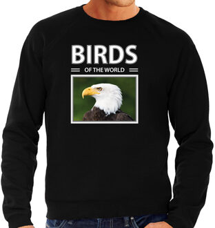 Bellatio Decorations Dieren foto sweater Amerikaanse zeearend - zwart - heren - birds of the world - cadeau trui vogel liefhebber 2XL