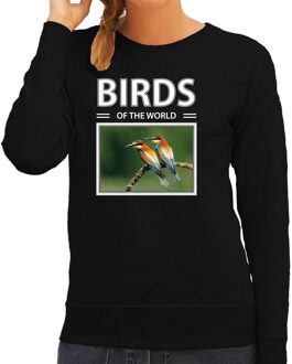 Bellatio Decorations Dieren foto sweater Bijeneter - zwart - dames - birds of the world - cadeau trui Bijeneter vogels liefhebber 2XL