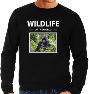 Bellatio Decorations Dieren foto sweater Gorilla aap - zwart - heren - wildlife of the world - cadeau trui Gorillas liefhebber 2XL