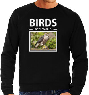 Bellatio Decorations Dieren foto sweater Havik - zwart - heren - birds of the world - cadeau trui Haviks liefhebber L