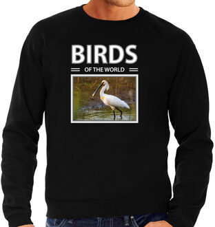 Bellatio Decorations Dieren foto sweater lepelaar - zwart - heren - birds of the world - cadeau trui vogels liefhebber 2XL