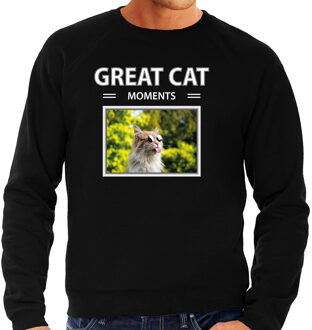 Bellatio Decorations Dieren foto sweater rode kat - zwart - heren - great cat moments - cadeau trui katten liefhebber 2XL