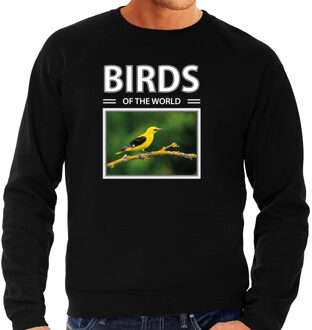 Bellatio Decorations Dieren foto sweater Wielewaal - zwart - heren - birds of the world - cadeau trui vogels liefhebber 2XL