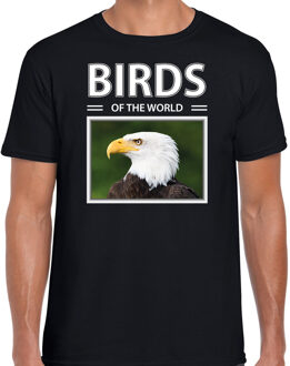 Bellatio Decorations Dieren foto t-shirt Amerikaanse zeearend - zwart - heren - birds of the world - cadeau shirt Amerikaanse zeearenden  liefhebber 2XL