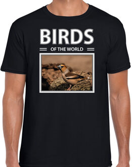 Bellatio Decorations Dieren foto t-shirt Appelvink - zwart - heren - birds of the world - cadeau shirt Appelvinkjes liefhebber 2XL