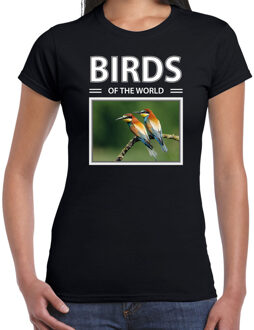 Bellatio Decorations Dieren foto t-shirt Bijeneter - zwart - dames - birds of the world - cadeau shirt Bijeneter vogels liefhebber 2XL