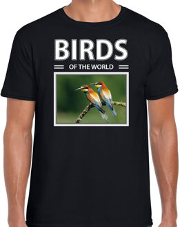 Bellatio Decorations Dieren foto t-shirt Bijeneter - zwart - heren - birds of the world - cadeau shirt Bijeneter vogels liefhebber 2XL