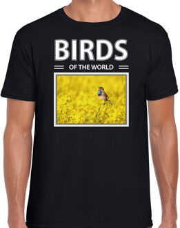 Bellatio Decorations Dieren foto t-shirt Blauwborst vogel - zwart - heren - birds of the world - cadeau shirt Blauwborst vogels liefhebber 2XL