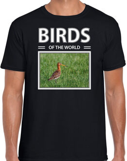 Bellatio Decorations Dieren foto t-shirt Grutto - zwart - heren - birds of the world - cadeau shirt Gruttos liefhebber 2XL