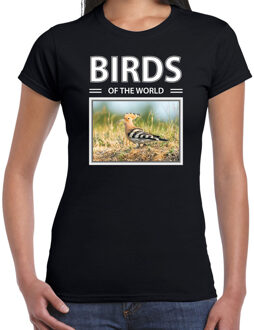 Bellatio Decorations Dieren foto t-shirt Hop - zwart - dames - birds of the world - cadeau shirt Hop vogels liefhebber 2XL