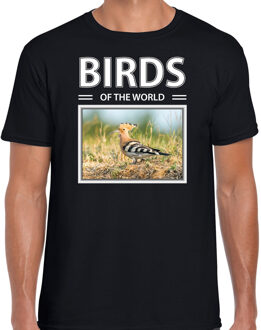 Bellatio Decorations Dieren foto t-shirt Hop - zwart - heren - birds of the world - cadeau shirt Hop vogels liefhebber 2XL