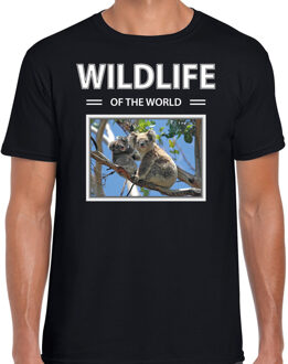 Bellatio Decorations Dieren foto t-shirt Koala - zwart - heren - wildlife of the world - cadeau shirt Koalas liefhebber 2XL