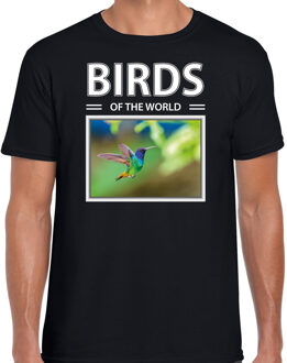 Bellatio Decorations Dieren foto t-shirt Kolibrie vogel - zwart - heren - birds of the world - cadeau shirt Kolibries liefhebber 2XL