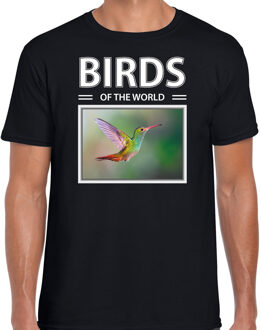 Bellatio Decorations Dieren foto t-shirt Kolibrie - zwart - heren - birds of the world - cadeau shirt Kolibries liefhebber 2XL