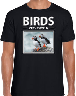 Bellatio Decorations Dieren foto t-shirt Papegaaiduiker - zwart - heren - birds of the world - cadeau shirt Papegaaiduikers liefhebber 2XL