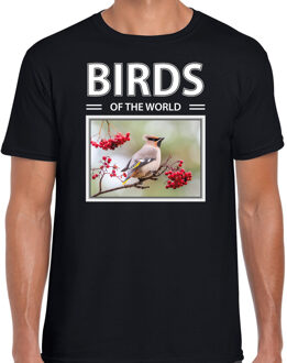 Bellatio Decorations Dieren foto t-shirt Pestvogel - zwart - heren - birds of the world - cadeau shirt Pestvogels liefhebber 2XL