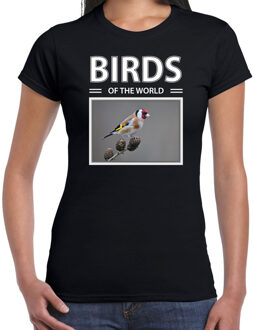 Bellatio Decorations Dieren foto t-shirt Putter vogel - zwart - dames - birds of the world - cadeau shirt Putters liefhebber 2XL