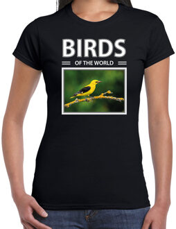 Bellatio Decorations Dieren foto t-shirt Wielewaal - zwart - dames - birds of the world - cadeau shirt Wielewaal vogels liefhebber 2XL