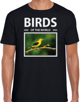 Bellatio Decorations Dieren foto t-shirt Wielewaal - zwart - heren - birds of the world - cadeau shirt Wielewaal vogels liefhebber 2XL