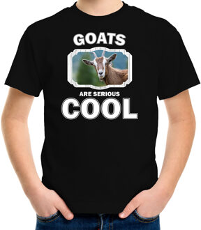 Bellatio Decorations Dieren geit t-shirt zwart kinderen - goats are cool shirt jongens en meisjes M (134-140)