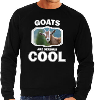 Bellatio Decorations Dieren geiten sweater zwart heren - goats are serious cool trui - cadeau sweater geit/ geiten liefhebber 2XL