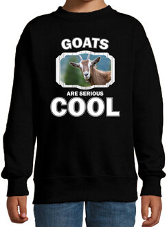 Bellatio Decorations Dieren geiten sweater zwart kinderen - goats are serious cool trui jongens/ meisjes - cadeau geit/ geiten liefhebber 12-13 jaar (152/164)