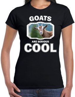 Bellatio Decorations Dieren geiten t-shirt zwart dames - goats are serious cool shirt - cadeau t-shirt geit/ geiten liefhebber 2XL