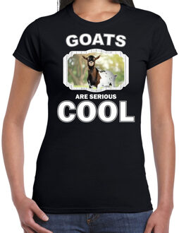 Bellatio Decorations Dieren geiten t-shirt zwart dames - goats are serious cool shirt - cadeau t-shirt gevlekte geit/ geiten liefhebber 2XL