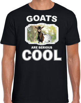 Bellatio Decorations Dieren geiten t-shirt zwart heren - goats are serious cool shirt - cadeau t-shirt gevlekte geit/ geiten liefhebber 2XL