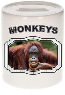 Bellatio Decorations Dieren gekke orangoetan spaarpot - monkeys/ apen spaarpotten kinderen 9 cm