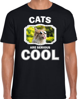 Bellatio Decorations Dieren gekke poes t-shirt zwart heren - cats are cool shirt