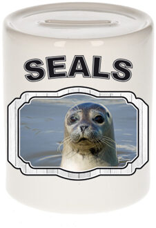 Bellatio Decorations Dieren grijze zeehond spaarpot - seals/ zeehonden spaarpotten kinderen 9 cm Multi