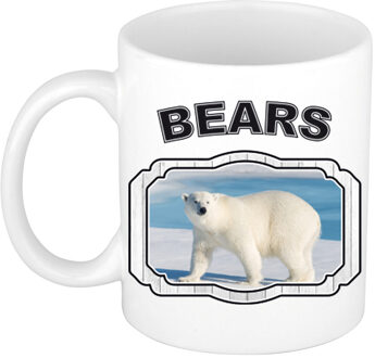 Bellatio Decorations Dieren grote ijsbeer beker - bears/ ijsberen mok wit 300 ml