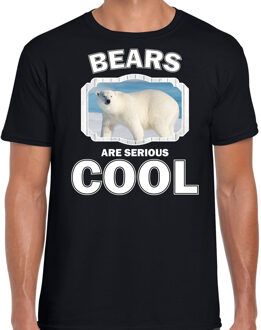 Bellatio Decorations Dieren grote ijsbeer t-shirt zwart heren - bears are cool shirt