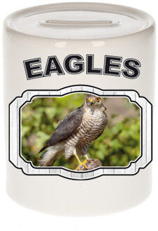 Bellatio Decorations Dieren havik roofvogel spaarpot - hawks/ roofvolgel spaarpotten kinderen 9 cm Multi