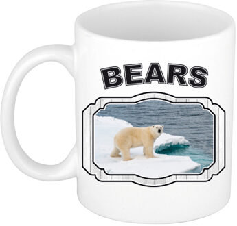 Bellatio Decorations Dieren ijsbeer beker - bears/ ijsberen mok wit 300 ml