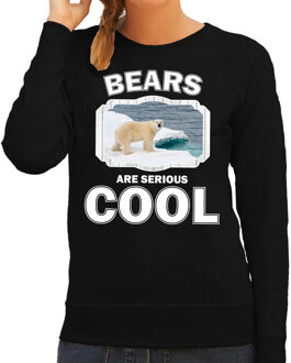 Bellatio Decorations Dieren ijsberen sweater zwart dames - bears are serious cool trui - cadeau sweater ijsbeer/ ijsberen liefhebber 2XL