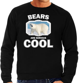 Bellatio Decorations Dieren ijsberen sweater zwart heren - bears are serious cool trui - cadeau sweater grote ijsbeer/ ijsberen liefhebber 2XL