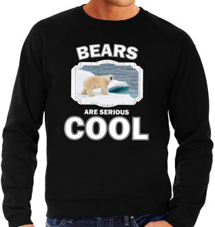 Bellatio Decorations Dieren ijsberen sweater zwart heren - bears are serious cool trui - cadeau sweater ijsbeer/ ijsberen liefhebber 2XL