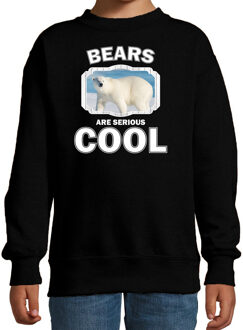 Bellatio Decorations Dieren ijsberen sweater zwart kinderen - bears are serious cool trui jongens/ meisjes - cadeau grote ijsbeer/ ijsberen liefhebber 12-13 jaar (152/164)