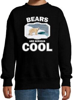 Bellatio Decorations Dieren ijsberen sweater zwart kinderen - bears are serious cool trui jongens/ meisjes - cadeau ijsbeer/ ijsberen liefhebber 12-13 jaar (152/164)