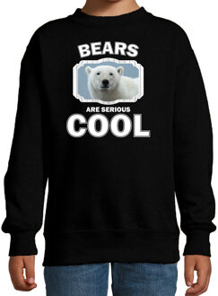 Bellatio Decorations Dieren ijsberen sweater zwart kinderen - bears are serious cool trui jongens/ meisjes - cadeau witte ijsbeer/ ijsberen liefhebber 12-13 jaar (152/164)