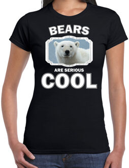 Bellatio Decorations Dieren ijsberen t-shirt zwart dames - bears are serious cool shirt - cadeau t-shirt witte ijsbeer/ ijsberen liefhebber 2XL