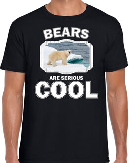 Bellatio Decorations Dieren ijsberen t-shirt zwart heren - bears are serious cool shirt - cadeau t-shirt ijsbeer/ ijsberen liefhebber 2XL