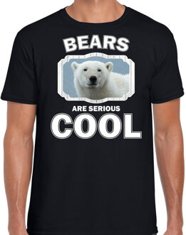 Bellatio Decorations Dieren ijsberen t-shirt zwart heren - bears are serious cool shirt - cadeau t-shirt witte ijsbeer/ ijsberen liefhebber 2XL