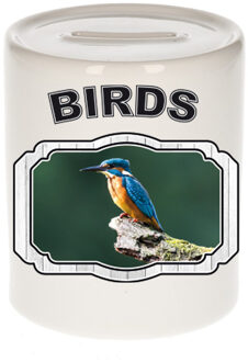 Bellatio Decorations Dieren ijsvogel zittend spaarpot - birds/ vogels spaarpotten kinderen 9 cm