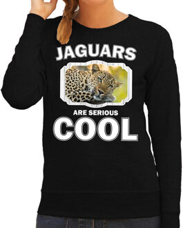 Bellatio Decorations Dieren jaguars/ luipaarden sweater zwart dames - jaguars are serious cool trui - cadeau sweater luipaard/ jaguars/ luipaarden liefhebber 2XL